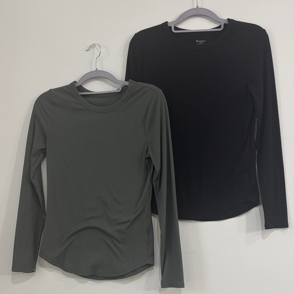 Green and Black long sleeve tee, perfect for under scrubs